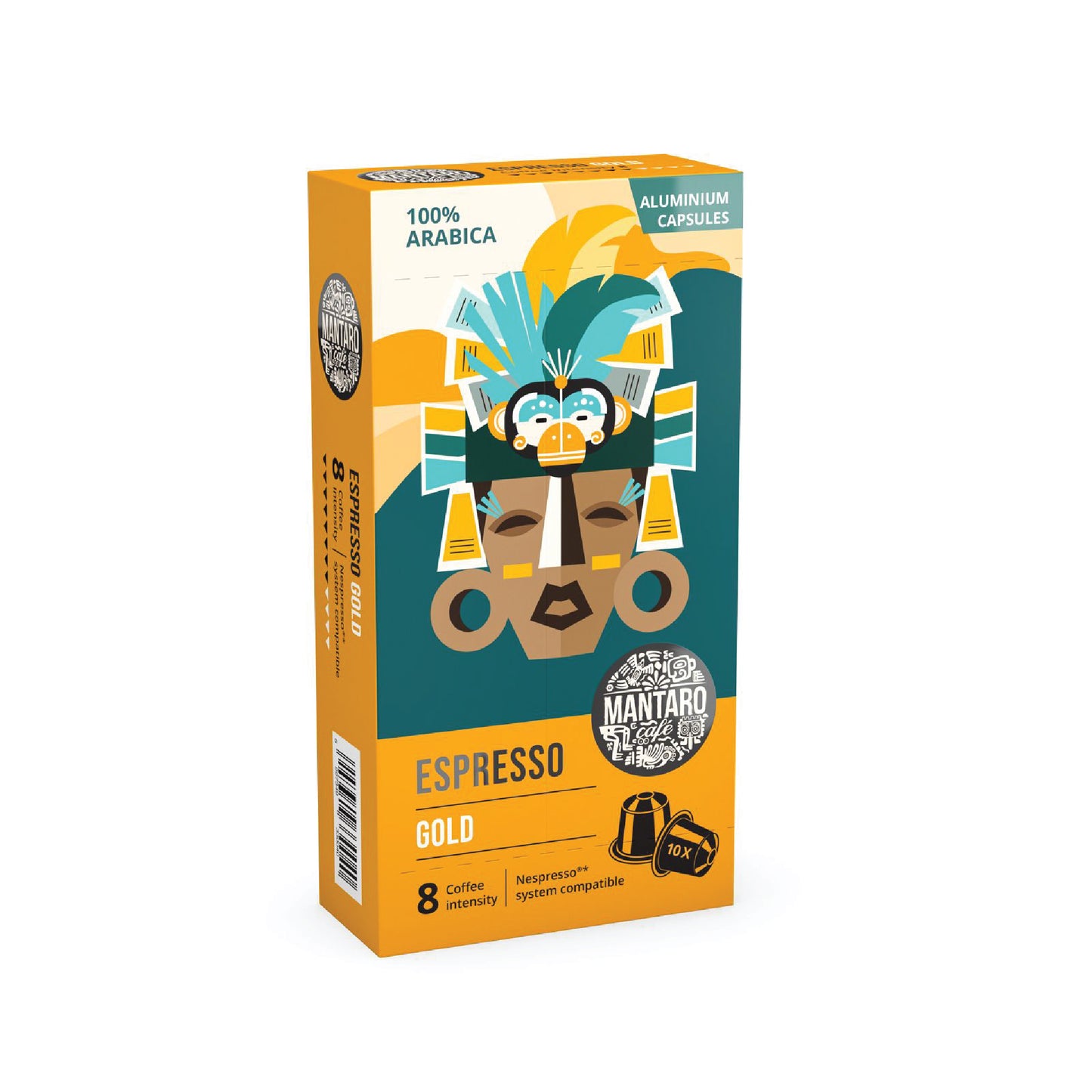 Mantaro Espresso Gold Coffee Capsules, 10-Piece Box, Nespresso Original Compatible