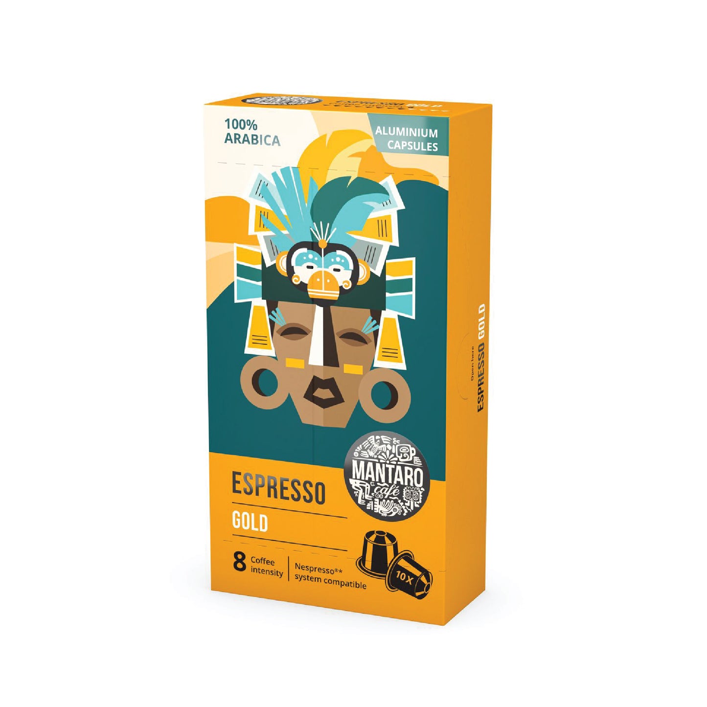 Mantaro Espresso Gold Coffee Capsules, 10-Piece Box, Nespresso Original Compatible