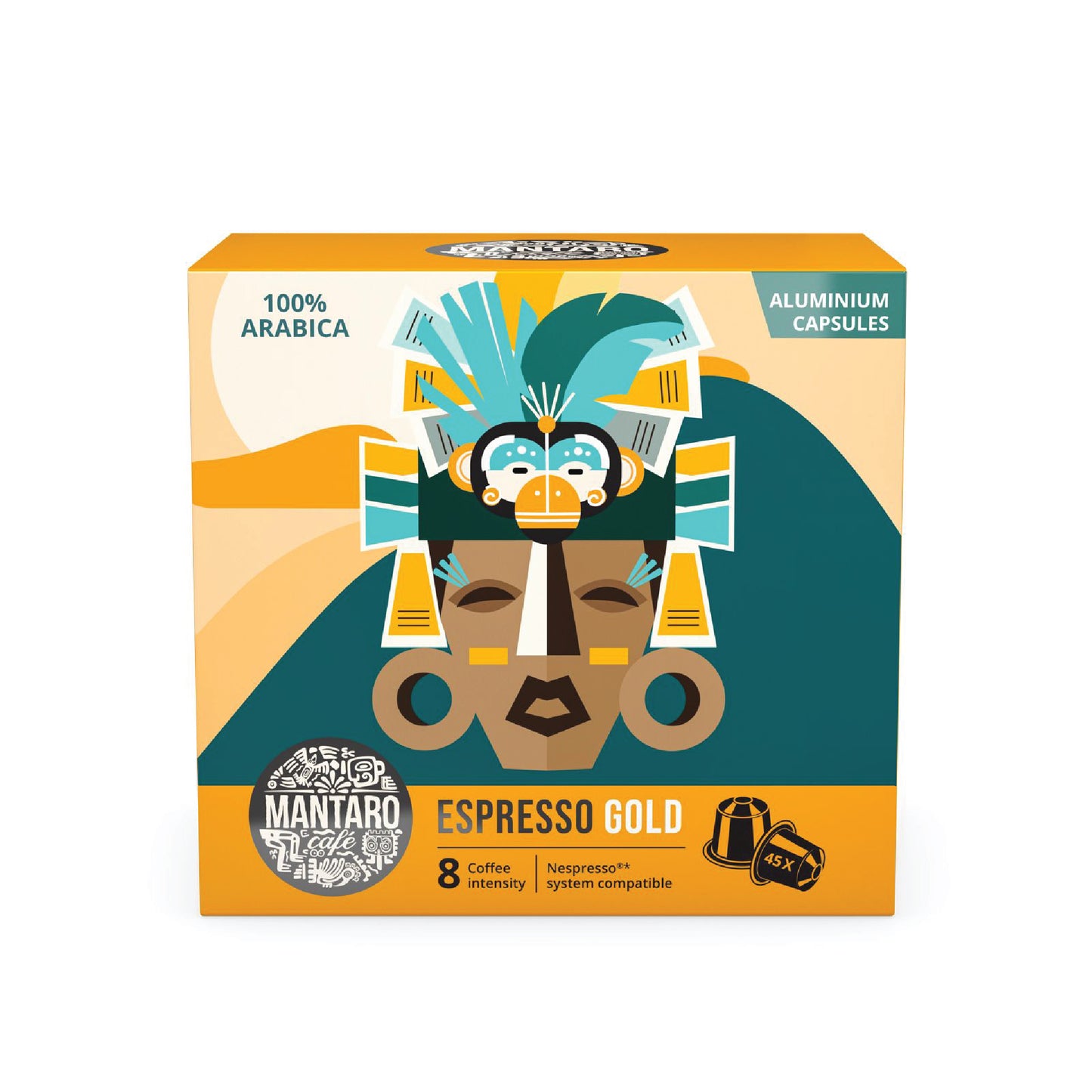 Mantaro Espresso Gold Coffee Capsules – 45 Pieces Box, Nespresso Compatible