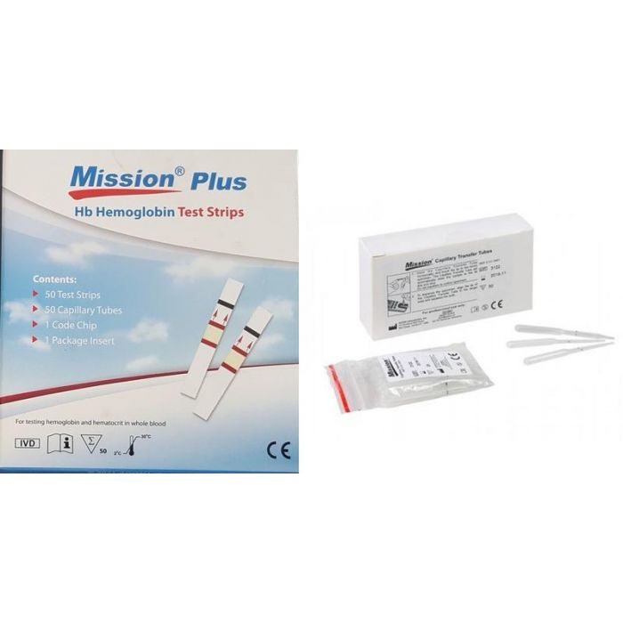 MISSION HB HEMOGLOBIN TEST STRIPS 50PCS