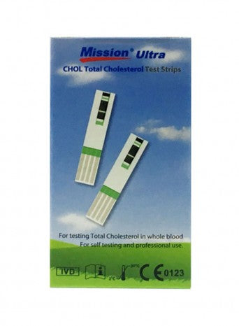 MISSION ULTRA CHOLESTROL TEST STRIPS DEVICE 25PCS INSIDE