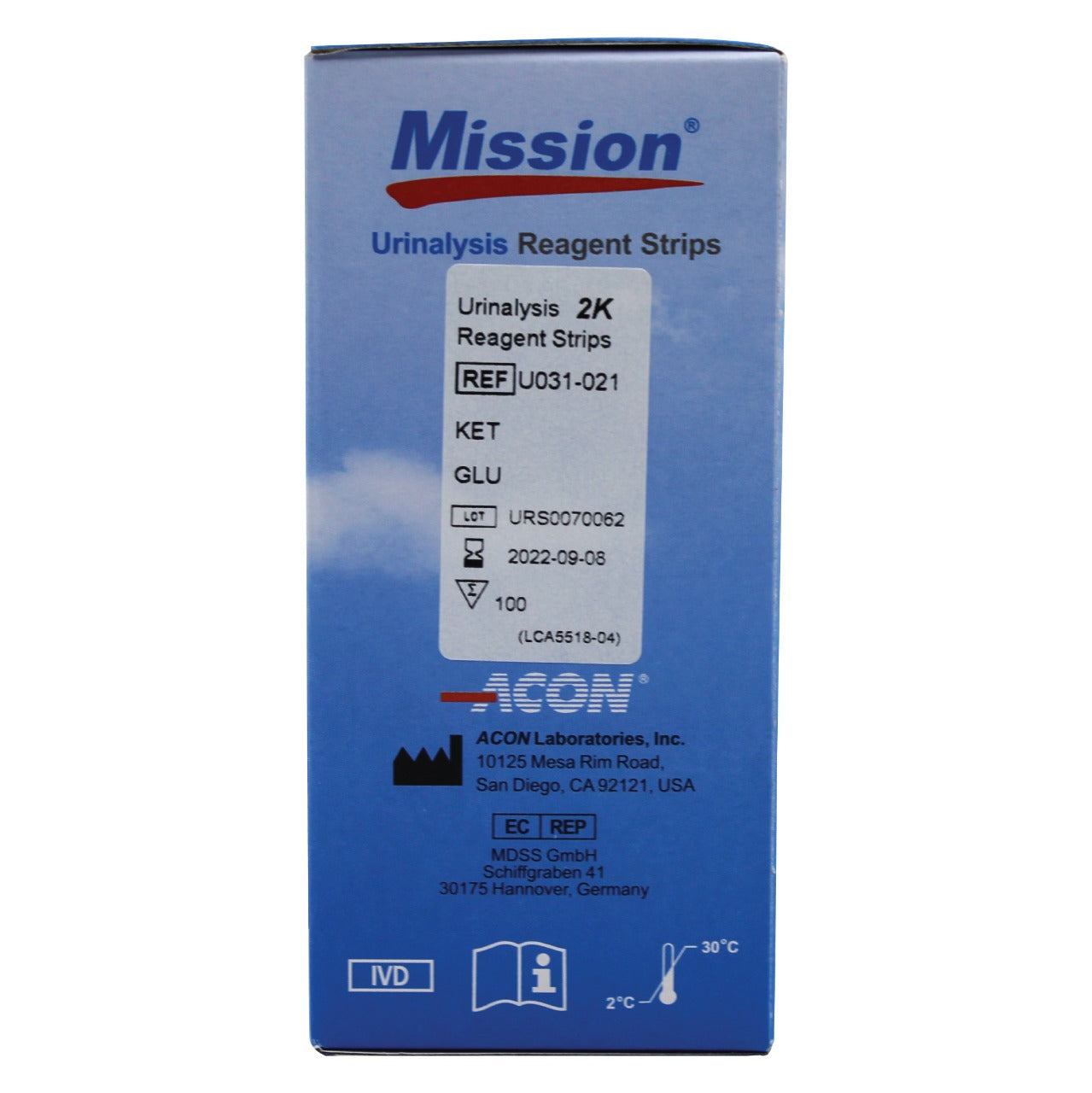 MISSION KETONE URINALYSIS REAGENT STRIPS 100S