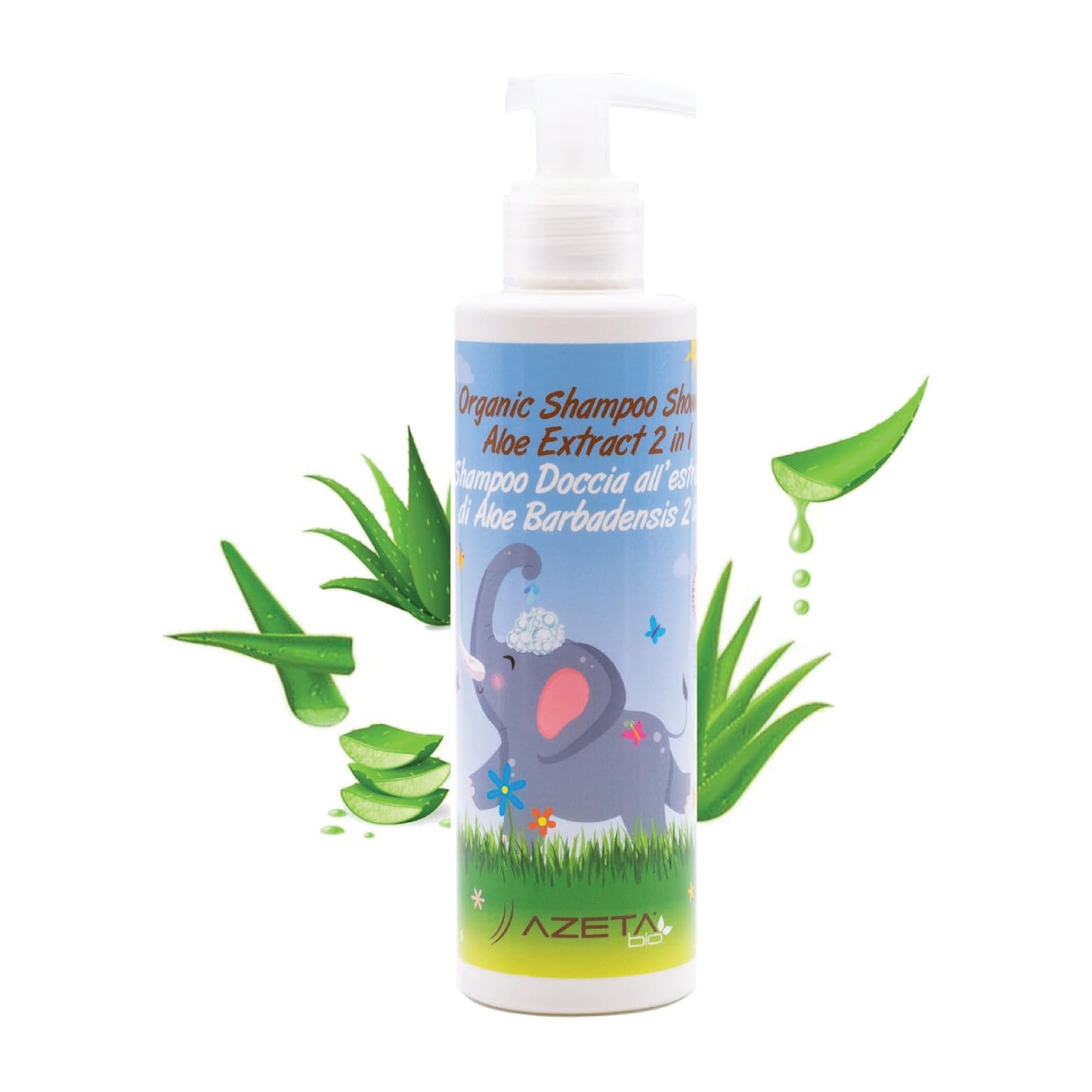Azeta Bio Organic Shampoo Shower 2in1 Aloe Extract