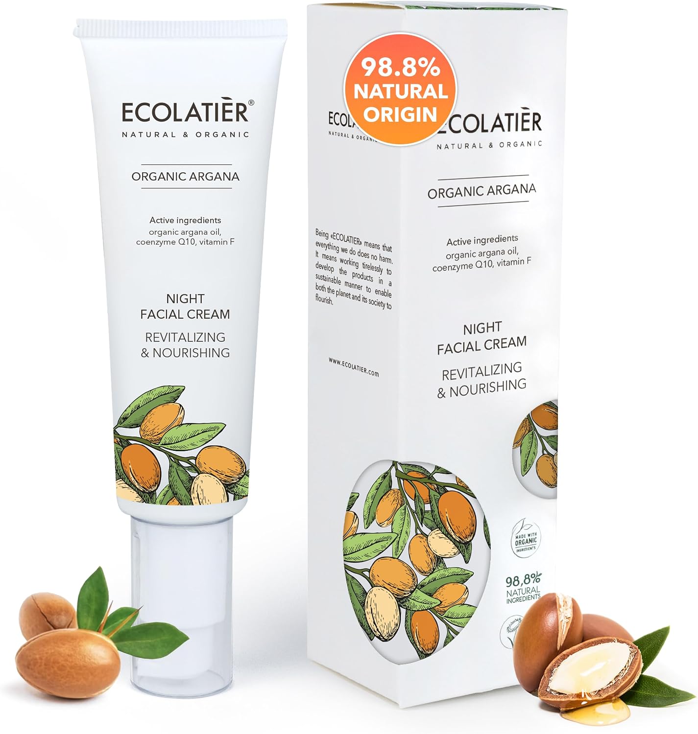 Ecolatier Revitalizing & Nourishing Night Facial Cream with Organic Argan 50ml