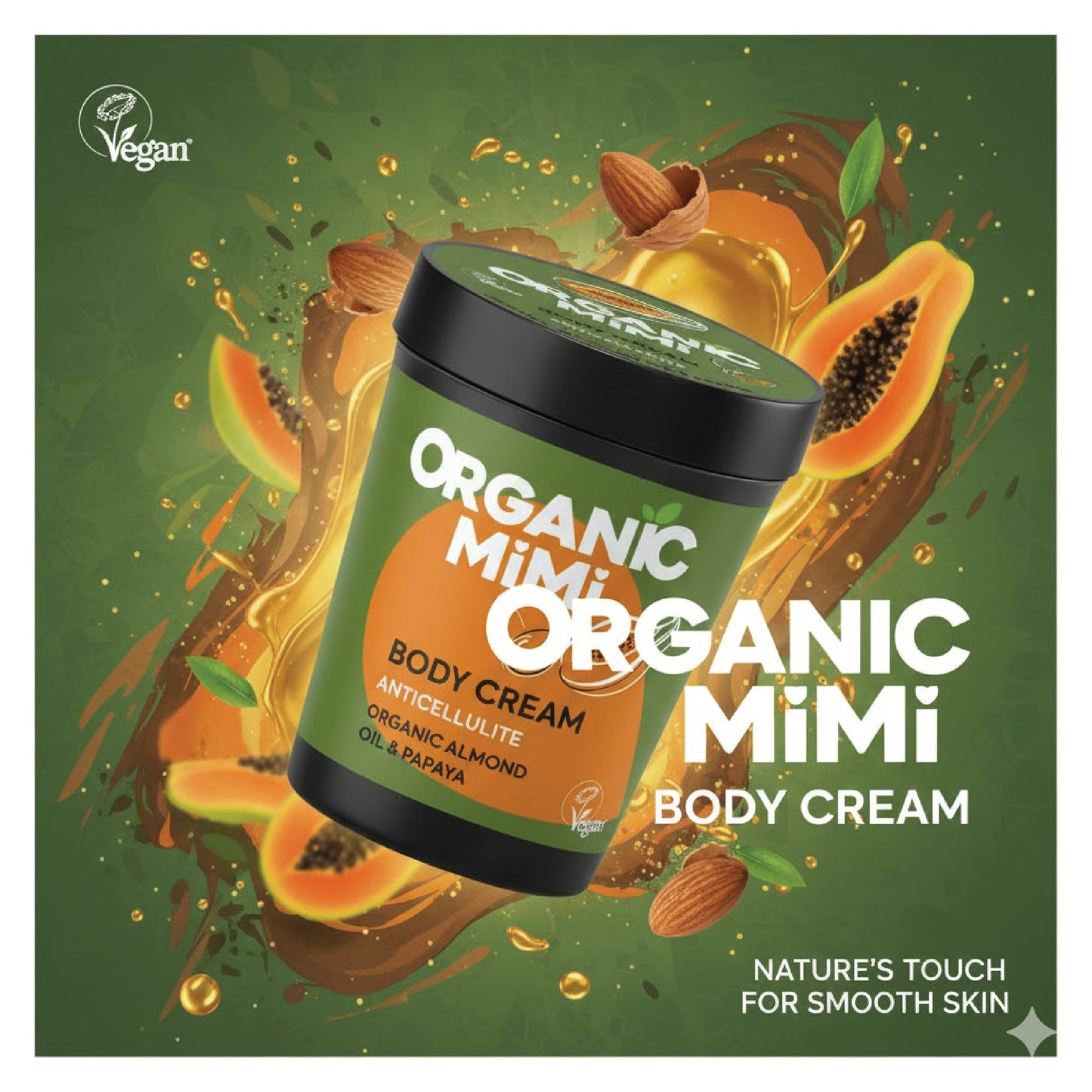 Organic Mimi Almond & Papaya Anticellulite Body Cream 200ml