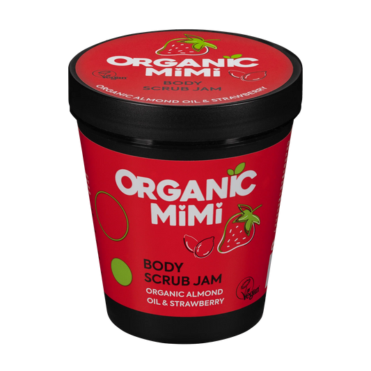 Organic Mimi Jam Almond & Strawberry Body Scrub 250g