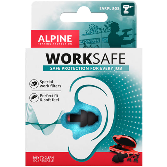 Alpine WorkSafe Working Earplugs – Reusable Noise Reduction Earplugs (1 Pair)