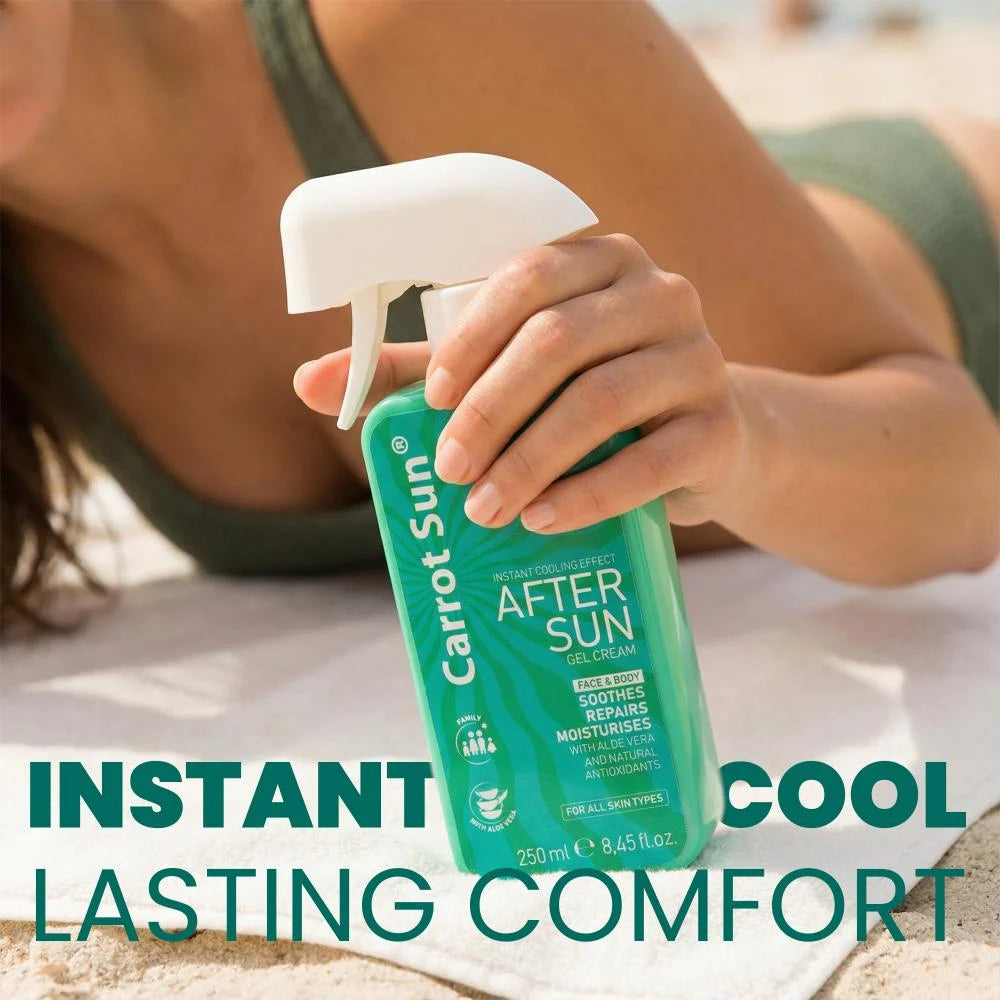 AFTERSUN Carrot Sun – Face And Body Gel Cream With Aloe Vera ( Soothes, Repairs, Moisturize ) 250ml