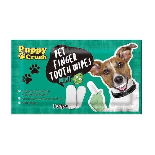 PET FINGER TOOTH WIPES "MINT" 50PCS