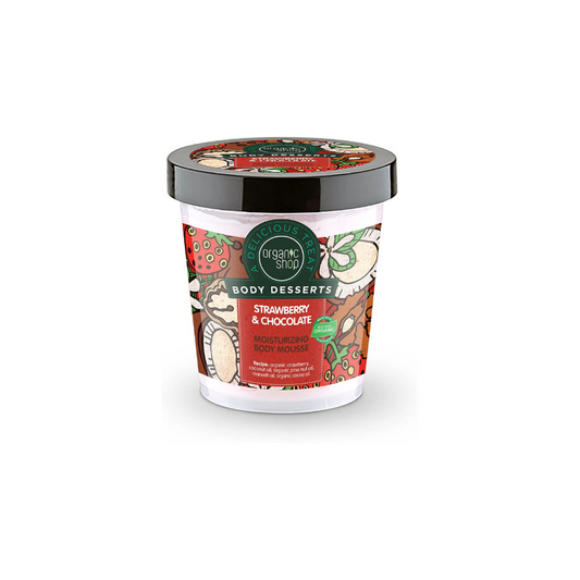 Organic Shop Body Dessert Strawberry & Chocolate Moisturising Body Mousse, 450 ml