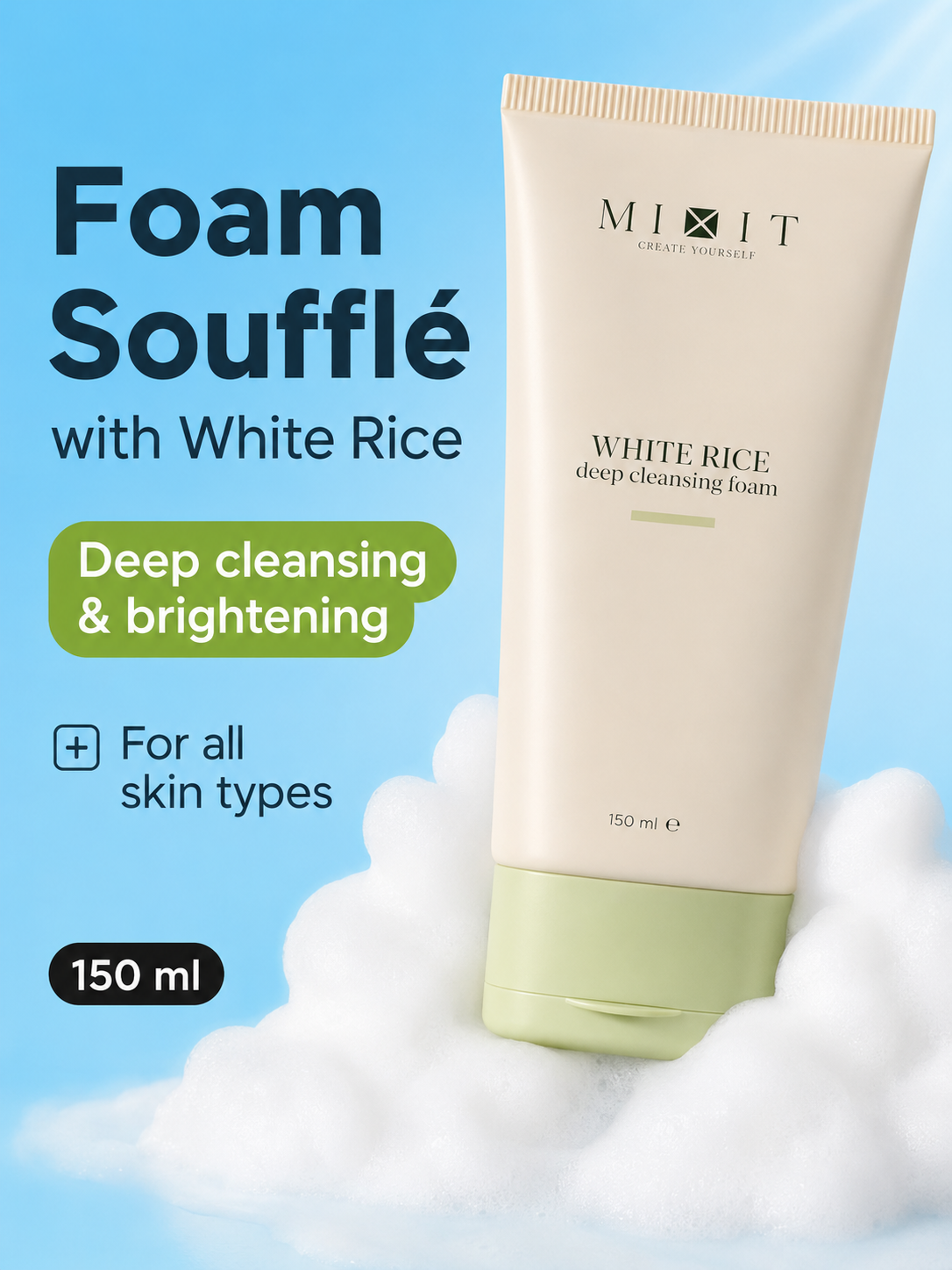 Mixit White rice deep cleansing foam 150ml