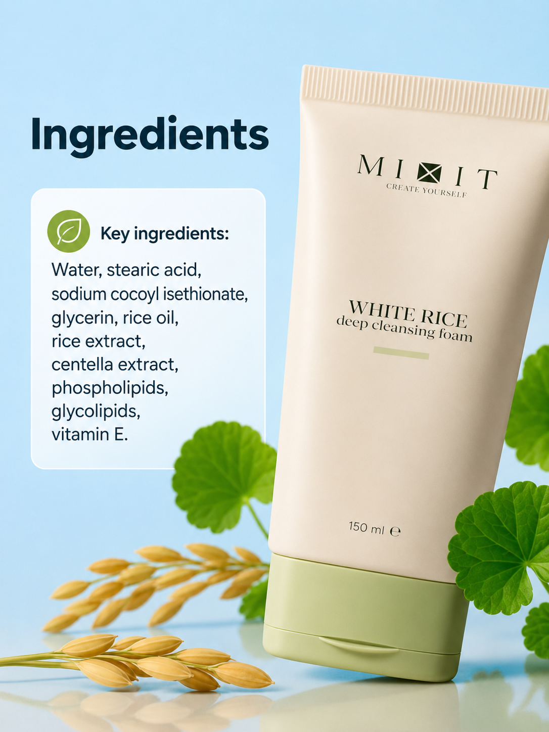 Mixit White rice deep cleansing foam 150ml