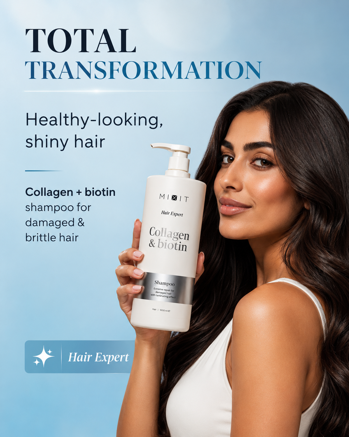 Mixit Collagen & biotin extreme repair shampoo for damaged hair 1000ml