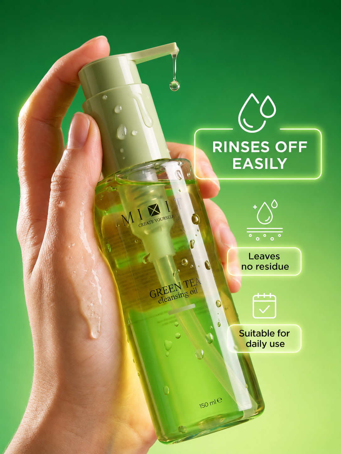 Mixit Green tea hydrophilic gel-oil soothing cleanser 150ml