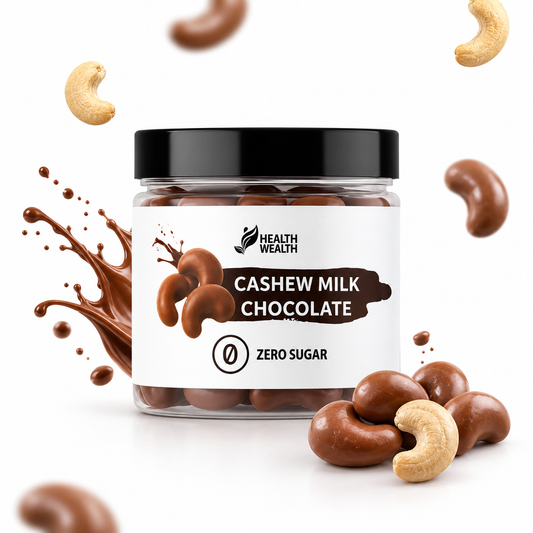Health Wealth Cashew Milk Chocolate Dragee – Zero Sugar, 175g