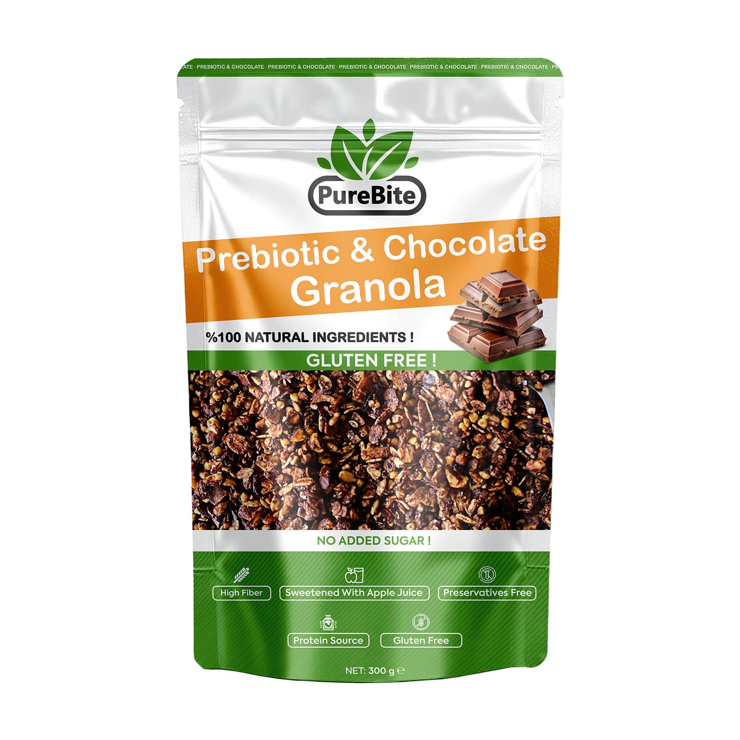 PureBite Gluten-Free Prebiotic & Chocolate Granola 300g