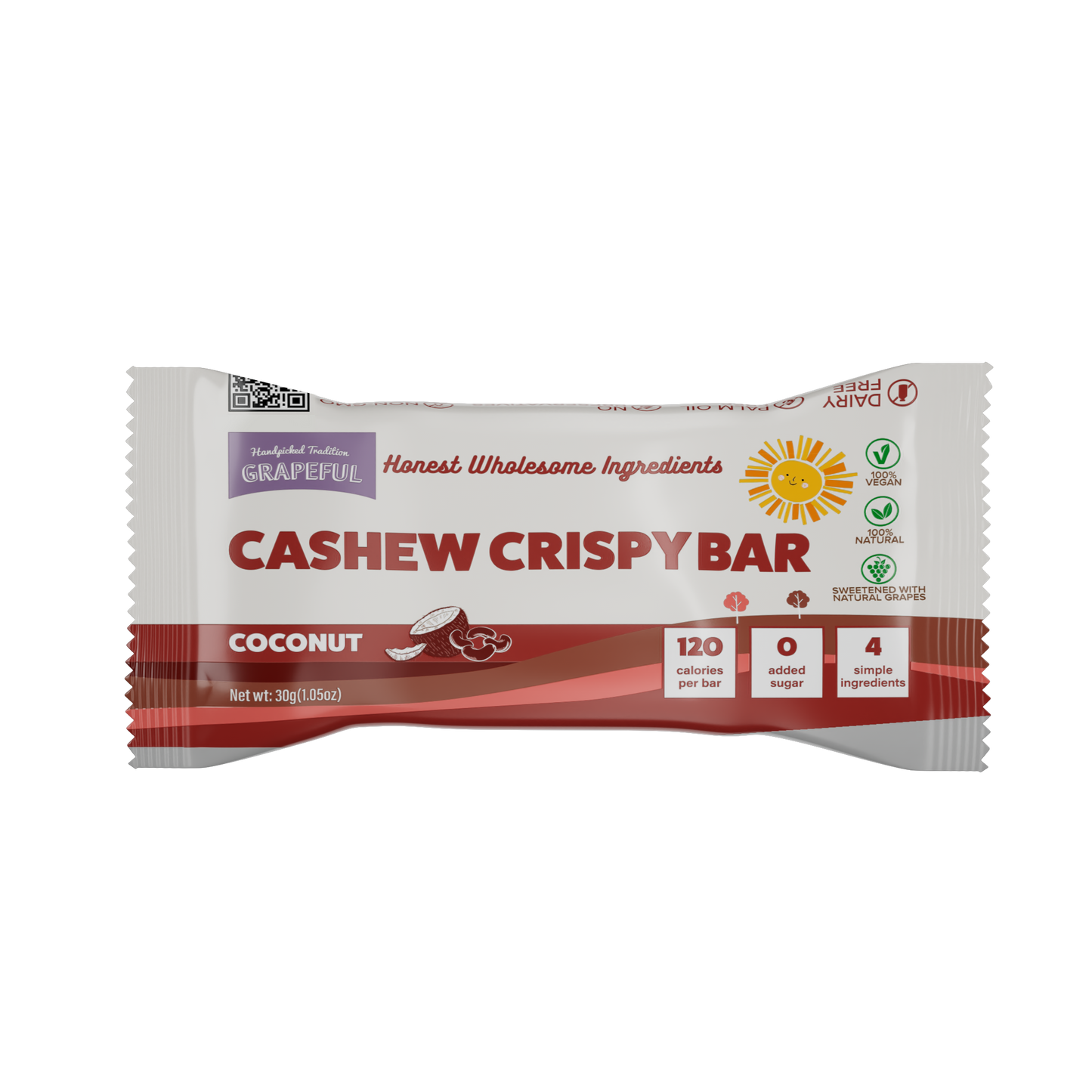 Grapeful Vegan Cashew Crispy Bar - Coconut 30G