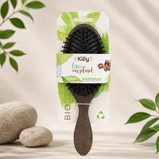 Killys Biodegradabe Hairbrush Made Of Coffee Grounds - Oval Shape