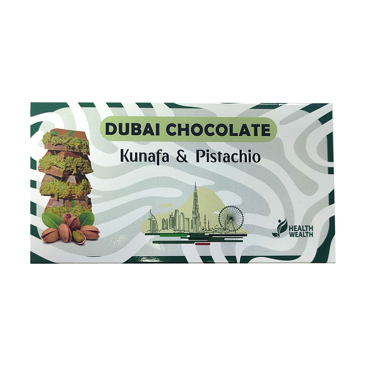 Dubai Chocolate Health Wealth  Pistachio & Kunafa 220g