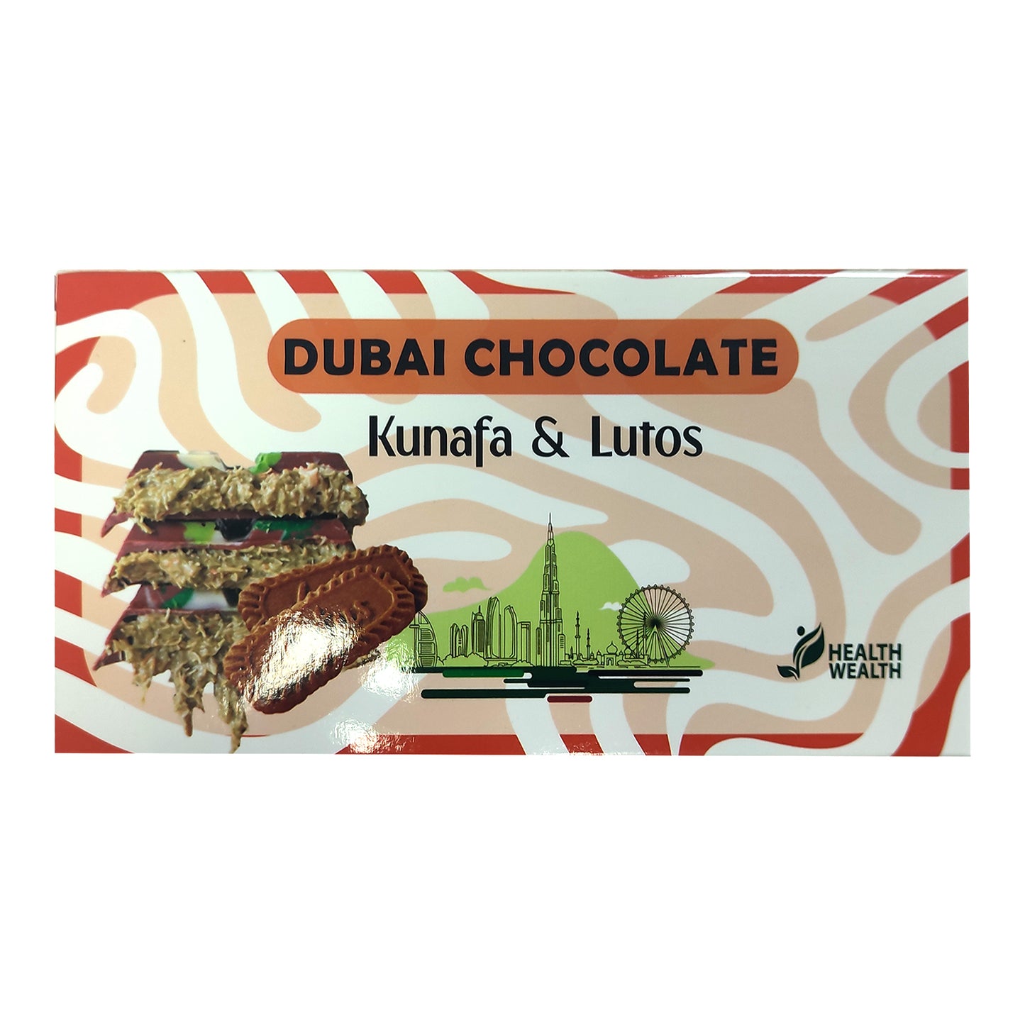 Dubai Chocolate Health Wealth  Lotus & Kunafa 220g