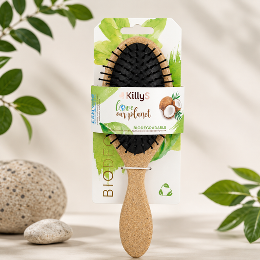 Killys Biodegradabe Hairbrush Made Of Coconut Shread - Oval Shape