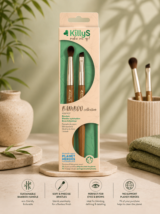 Killys Bamboo Collection Brow & Eyeliner, Eyeshadow Blender Brush