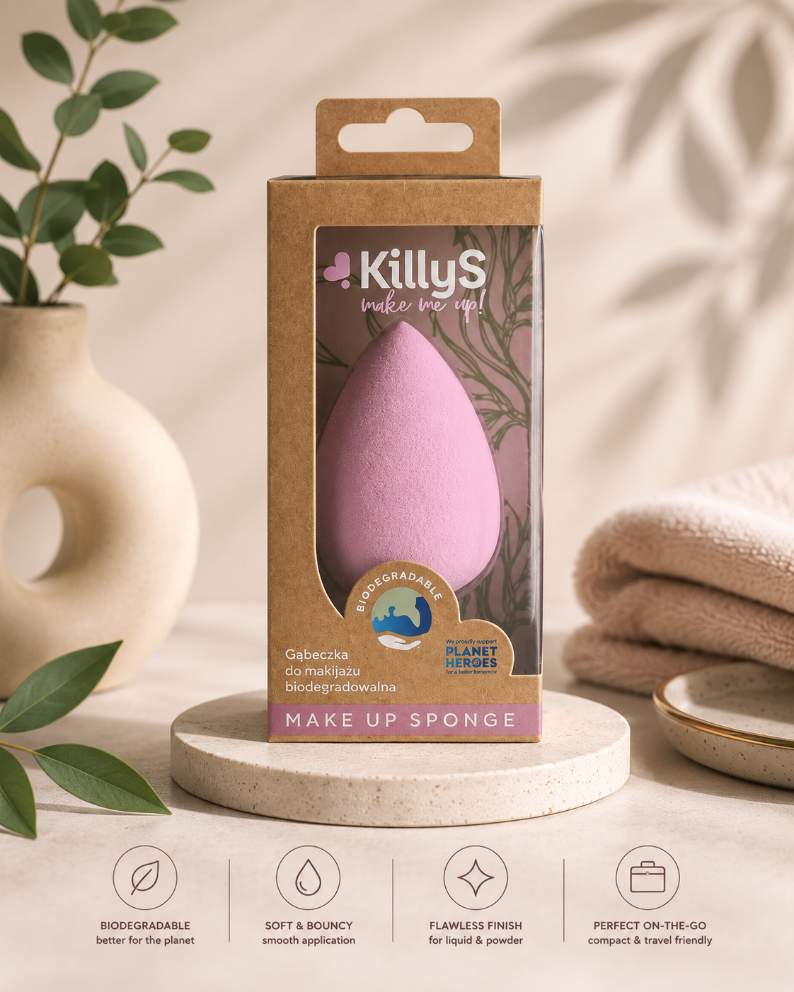 Killys Biodegradable  Makeup Sponge