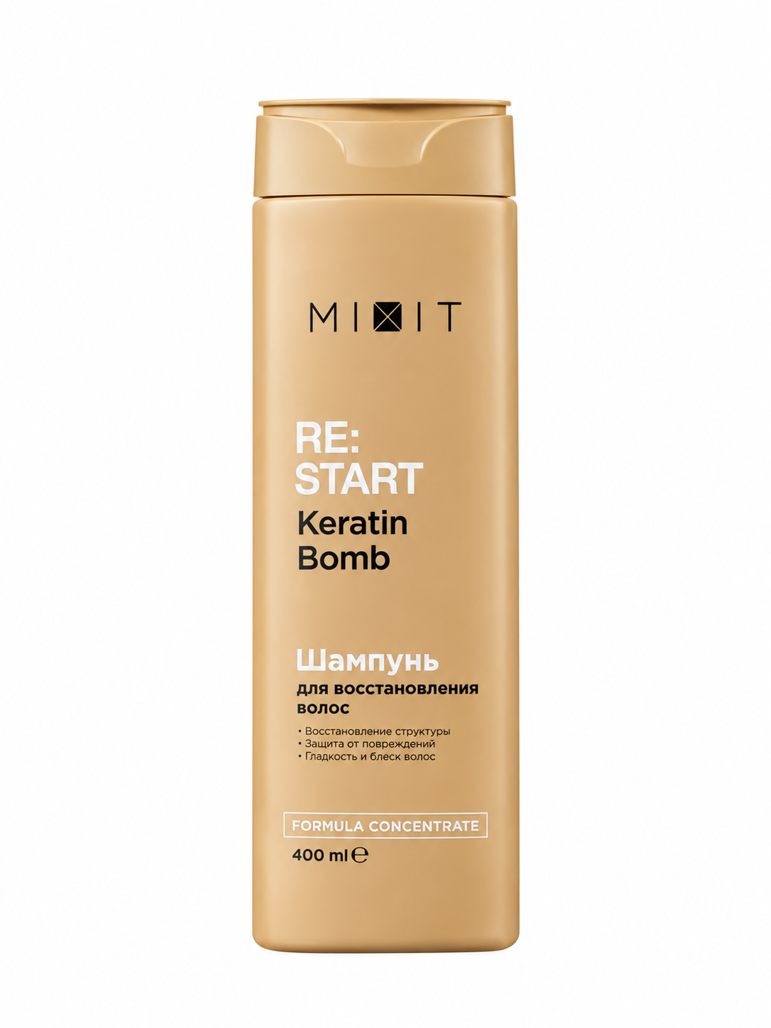 Mixit "Restart" keratin bomb instant smoothing and restoring shampoo 400ml