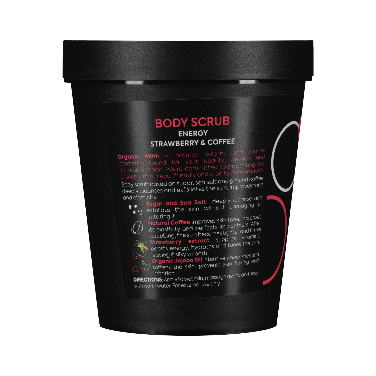 Organic Mimi Energy Strawberry & Coffee Body Scrub 250g