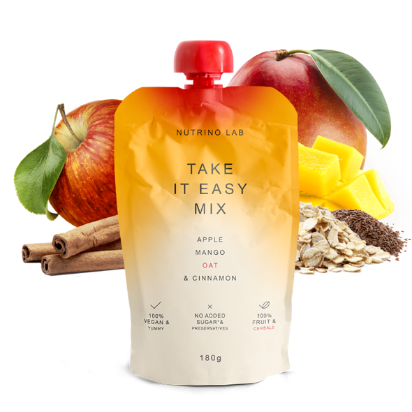 Nutrino Lab Take It Easy MIX 180g, Ready to Eat Puree with Apple, Mango, Oat & Cinnamon