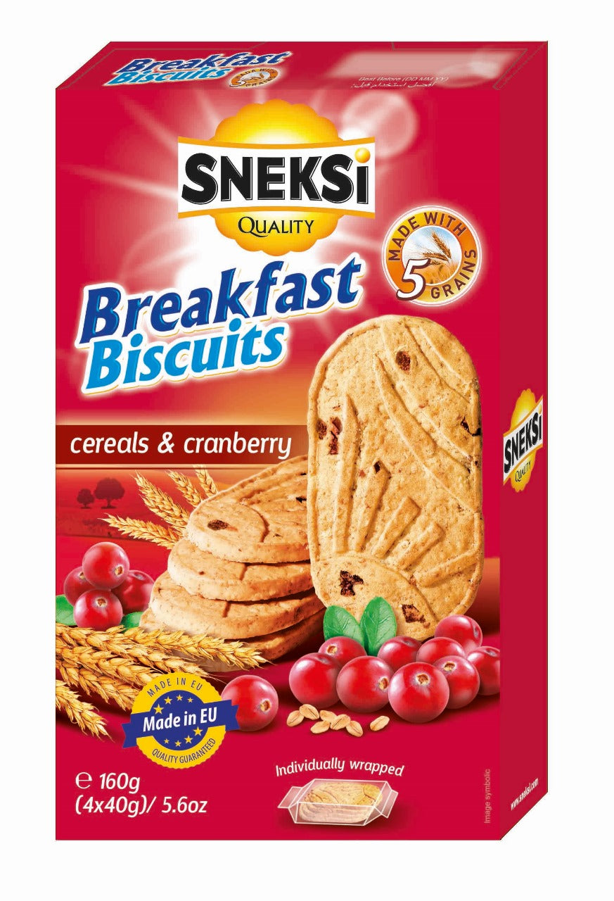 SNEKSI CEREALS & CRANBERRY 160G