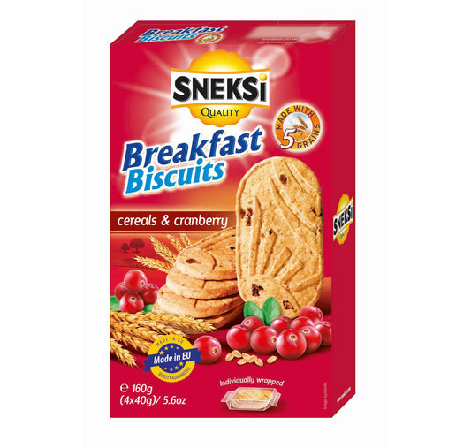 SNEKSI CEREALS & CRANBERRY 160G