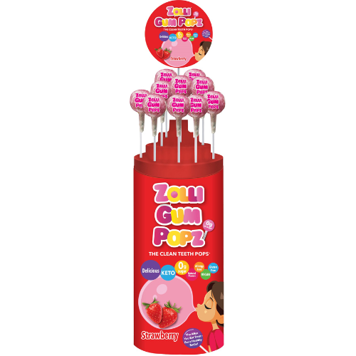 Zolli Gum Popz - Clean Teeth Pops - Strawberry 16g (115pcs)