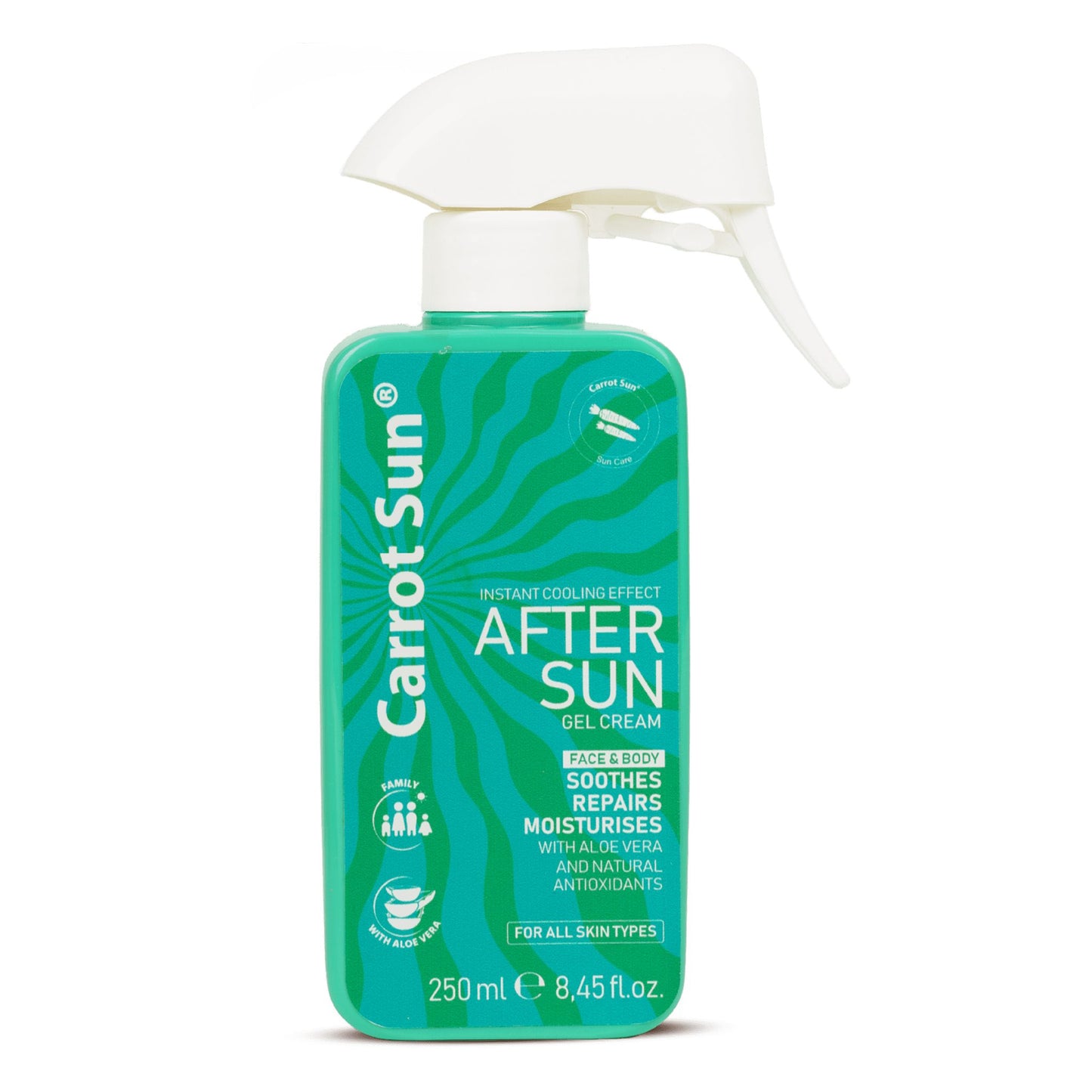 AFTERSUN Carrot Sun – Face And Body Gel Cream With Aloe Vera ( Soothes, Repairs, Moisturize ) 250ml