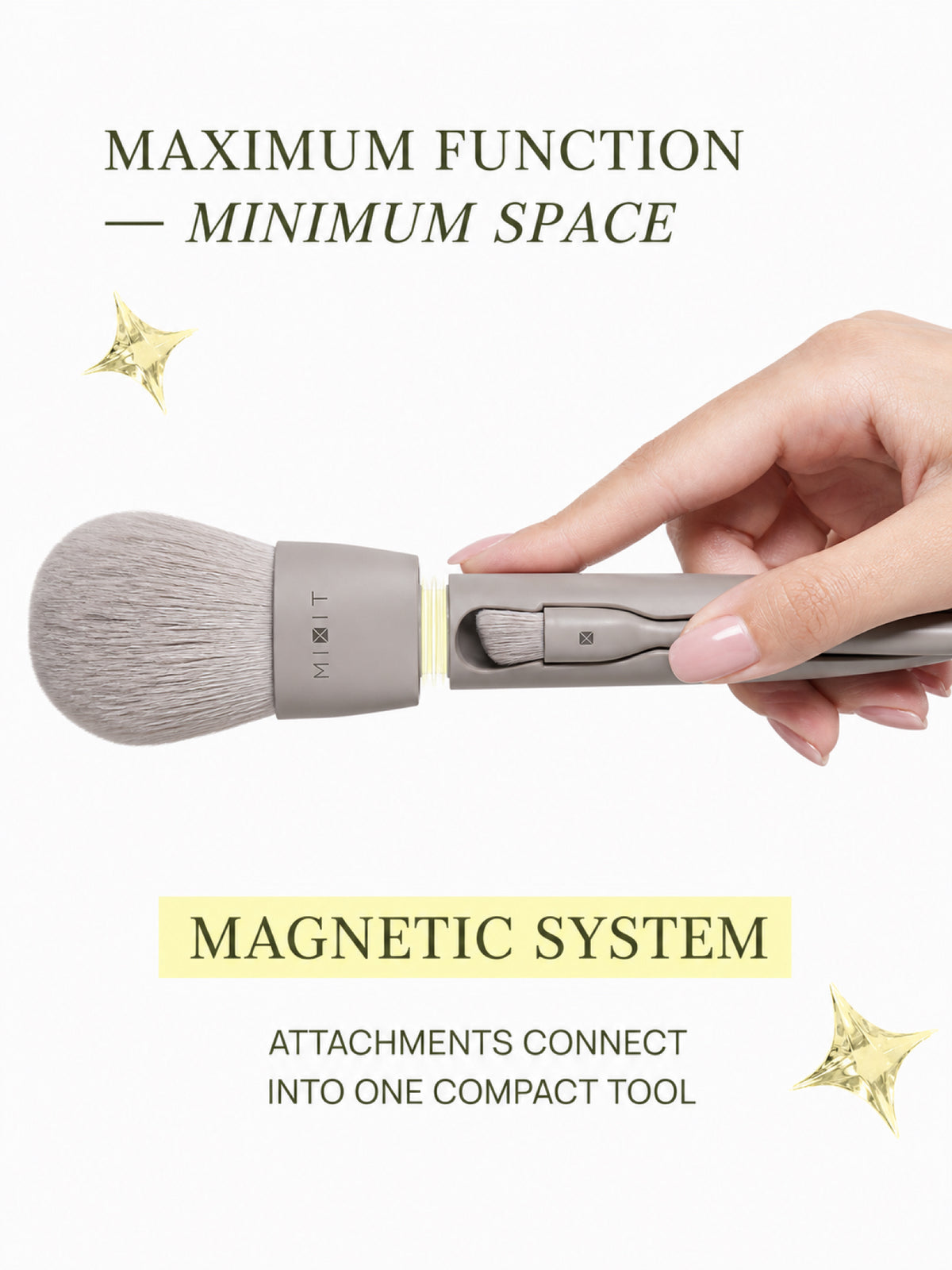 MIXIT Makeup Multi Brush Set 4-in-1 for Face, Eyes & Lips Makeup Application