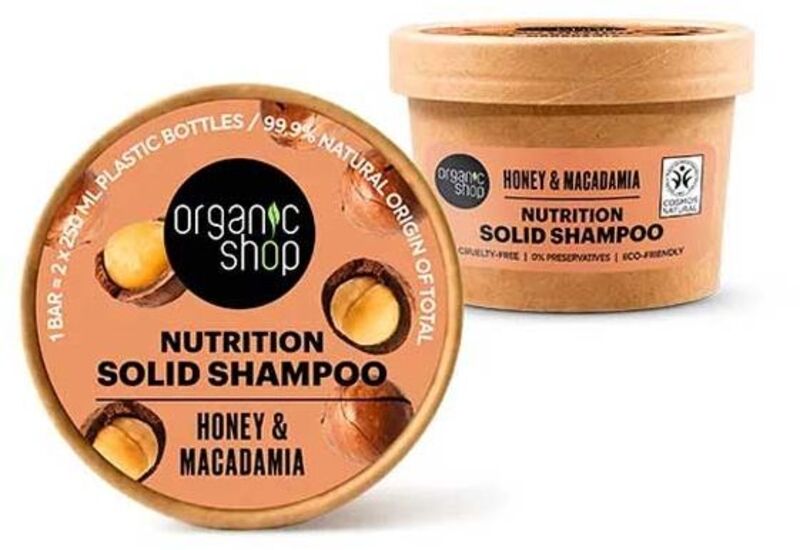 ORGANIC SHOP SOLID BARS NUTRITION SOLID SHAMPOO HONEY & MACADAMIA 60 G - 2449