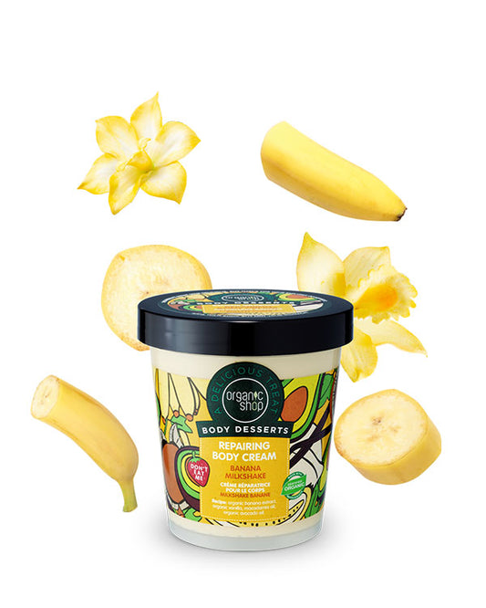 Organic Shop Body Dessert Banana Milkshake Repairing Body Cream, 450 ml